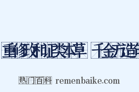 重修政和证类本草·千金方造句是什么意思的图片